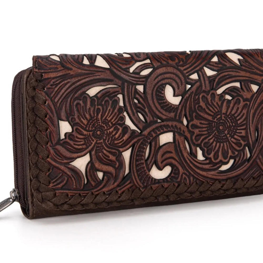 TRINITY RANCH FLORAL TOOLED WALLET